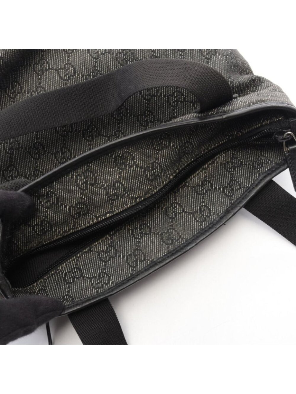 Gucci Shoulder Bag GG Canvas Gray Black - Picture 5 of 10